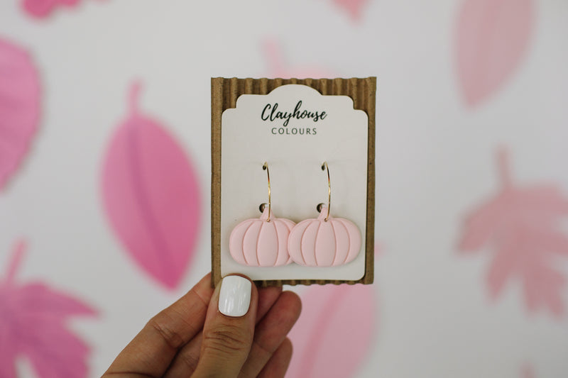 Light Pink Pumpkin Hoop Earrings │ Jewelry │ Style House Design Studio