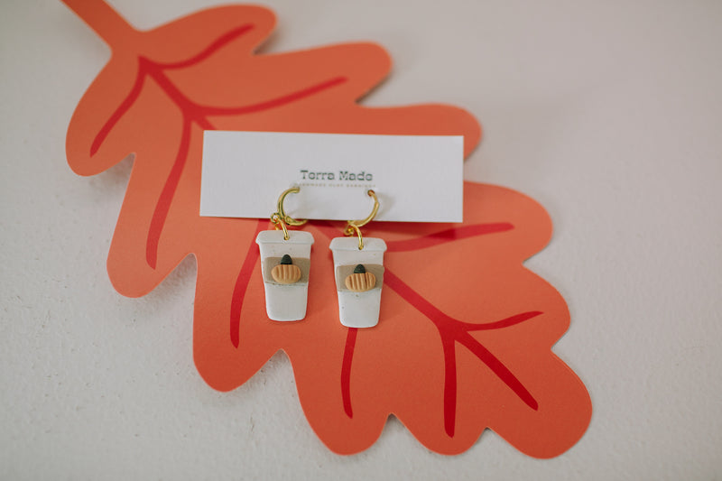 Pumpkin Spice Latte Clay Earrings │ Jewelry │ Style House Design Studio