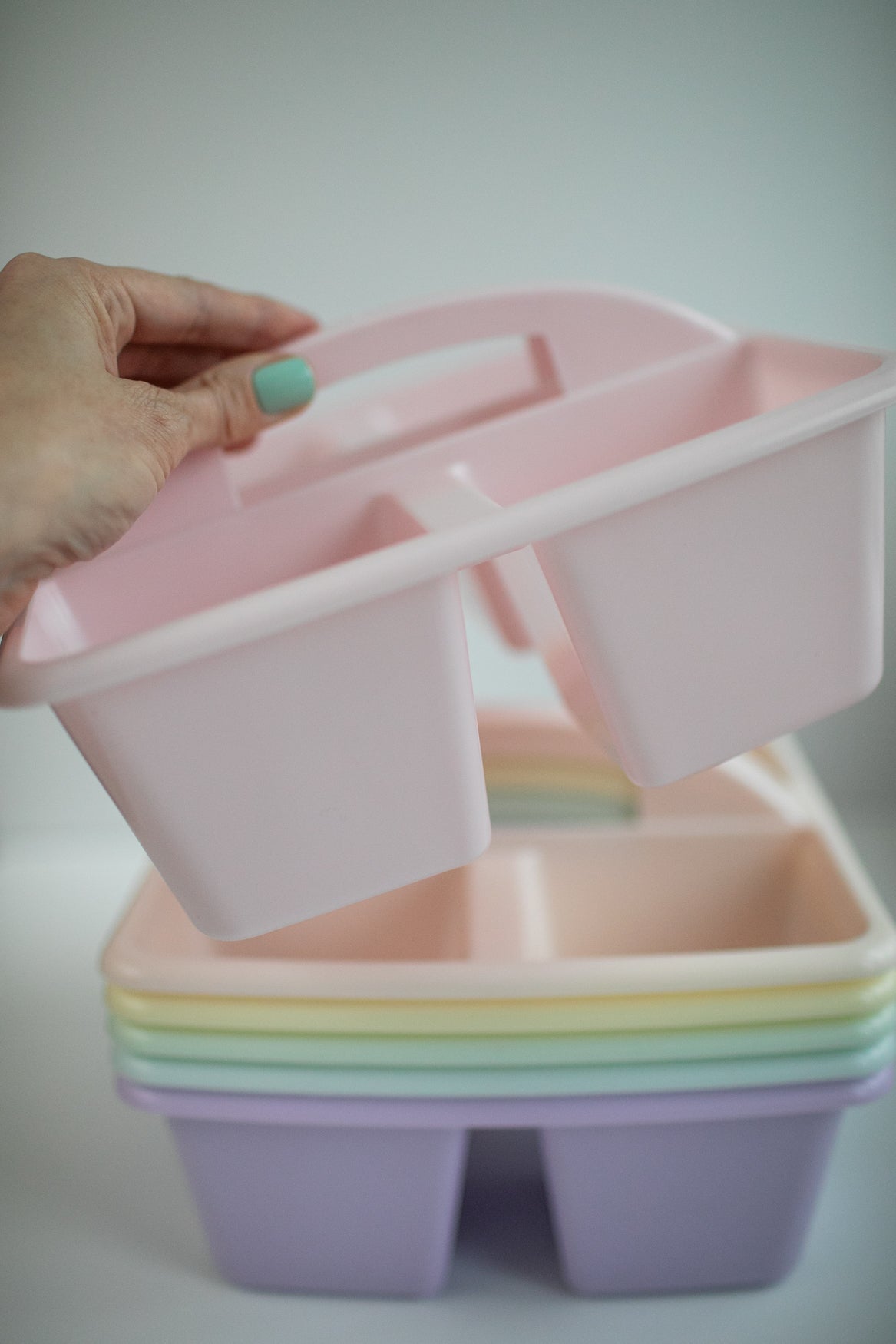 Pastel Classroom Caddies Set of 6 | Plastic Organizer for Teacher Storage