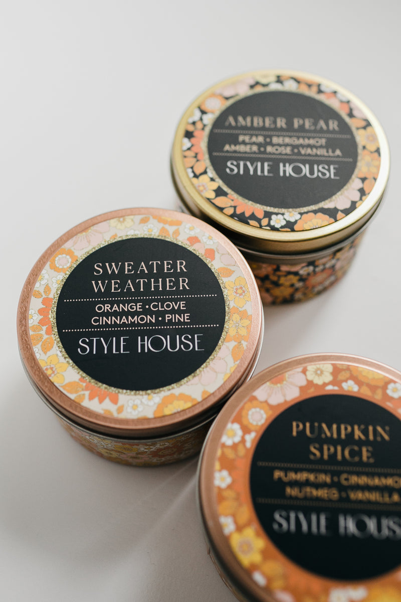 Sweater Weather Candle | 6oz Rose Gold Candle Tin