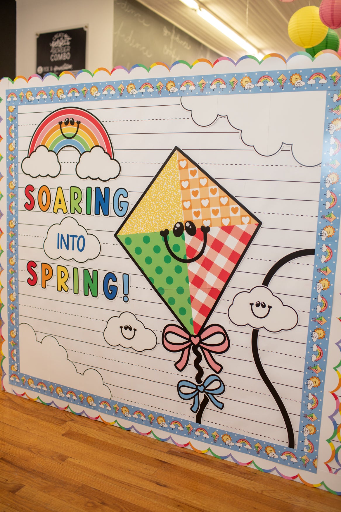 Retro Soaring Into Spring Bulletin Board Set | 90s Teacher