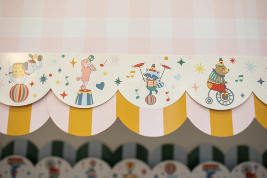 Carousel Sunset Striped Bulletin Board Border | Storybook Circus
