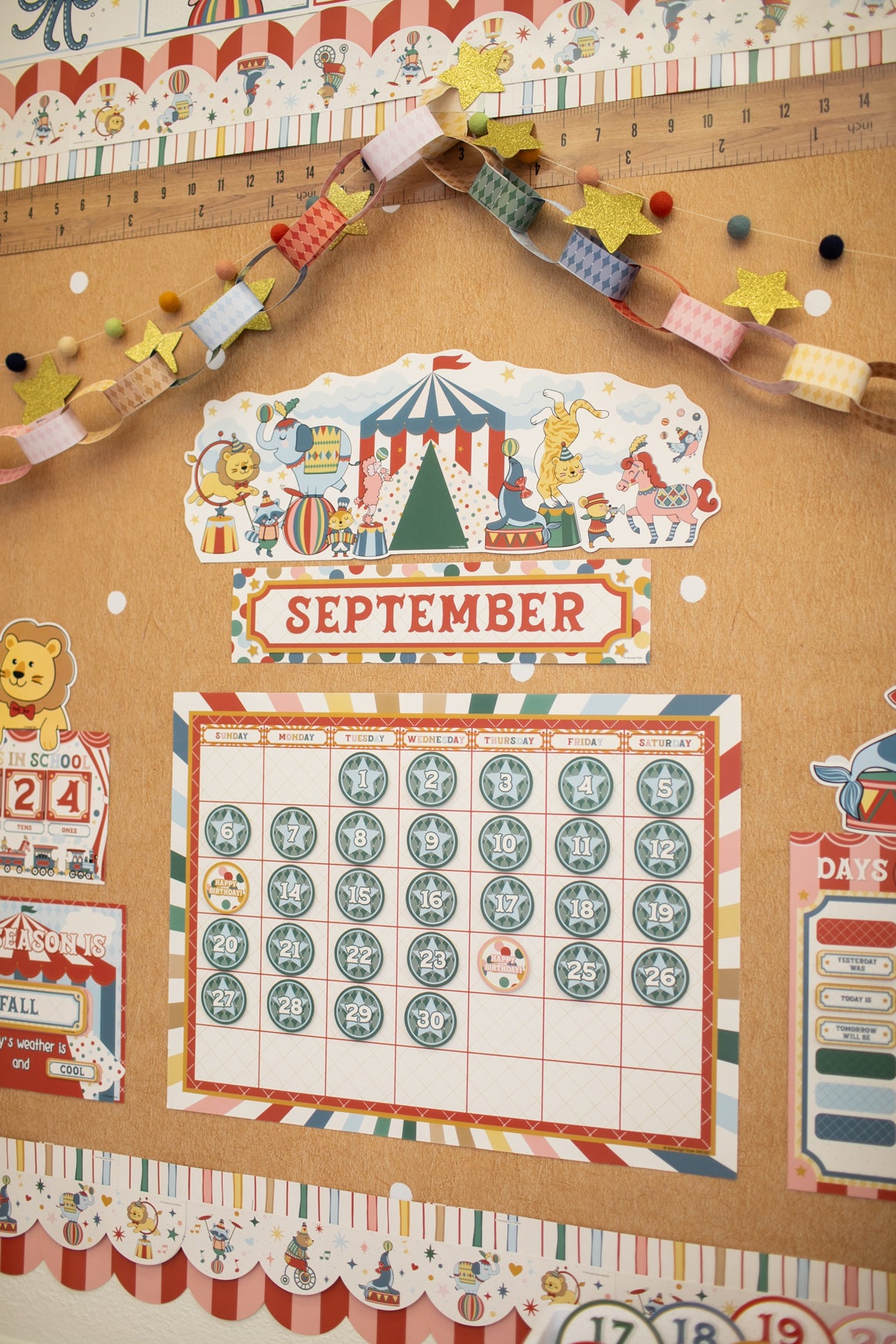 Vintage Circus Calendar Bulletin Board Set | Storybook Circus