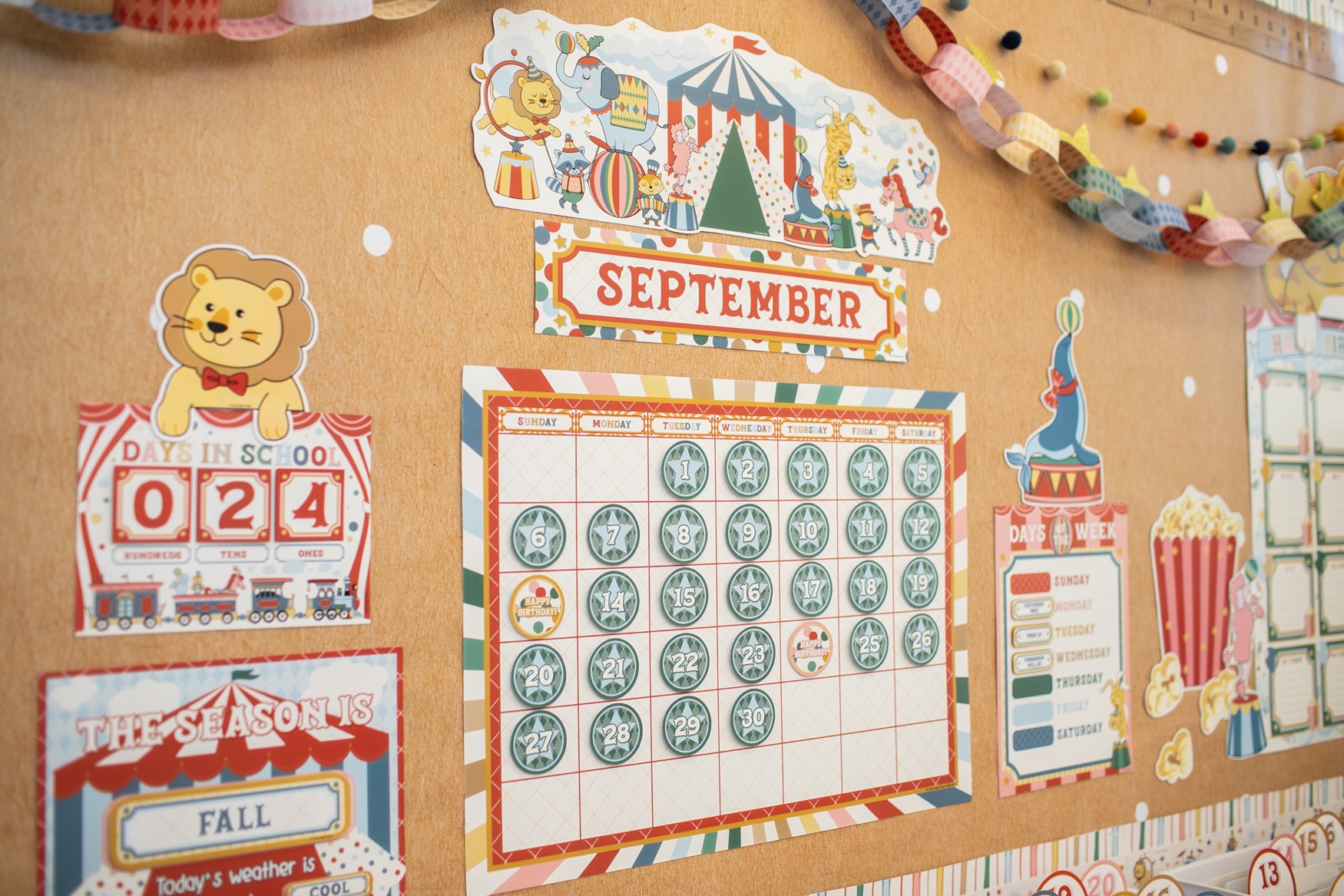 Vintage Circus Calendar Bulletin Board Set | Storybook Circus