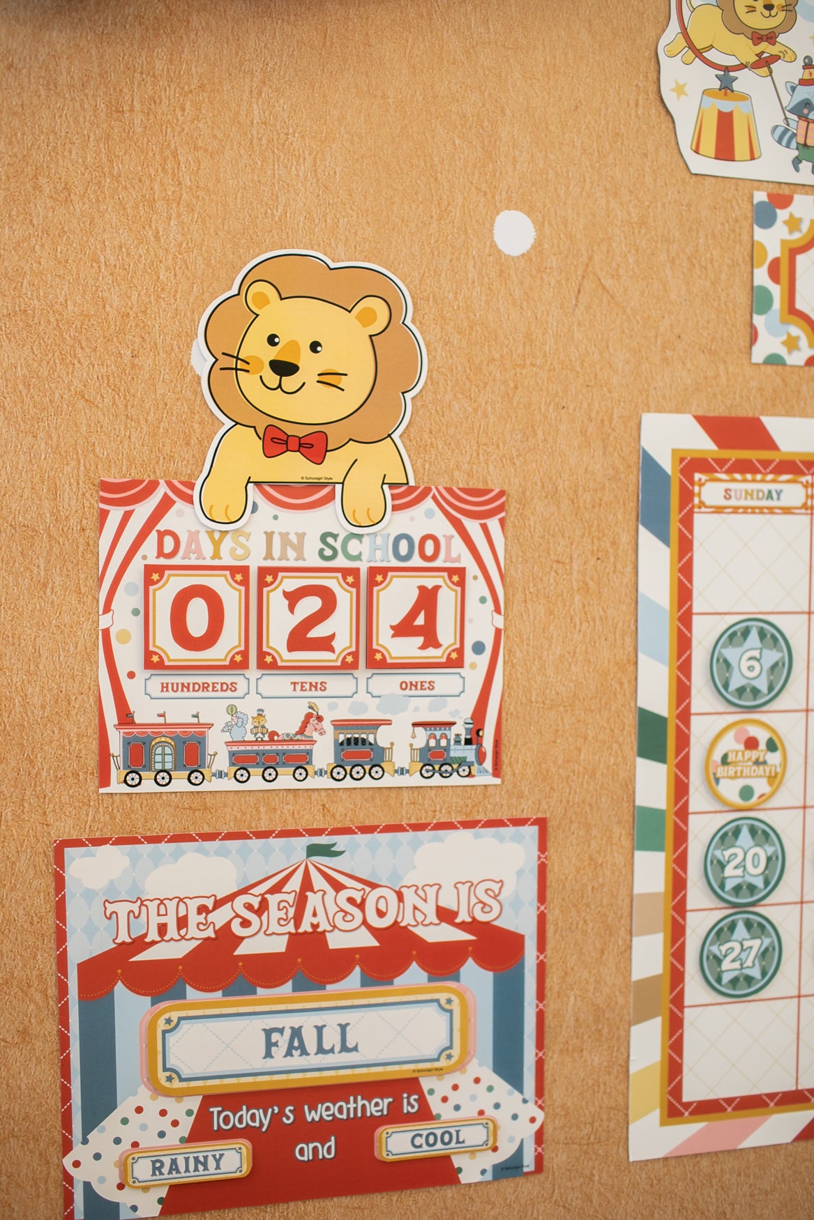Vintage Circus Calendar Bulletin Board Set | Storybook Circus