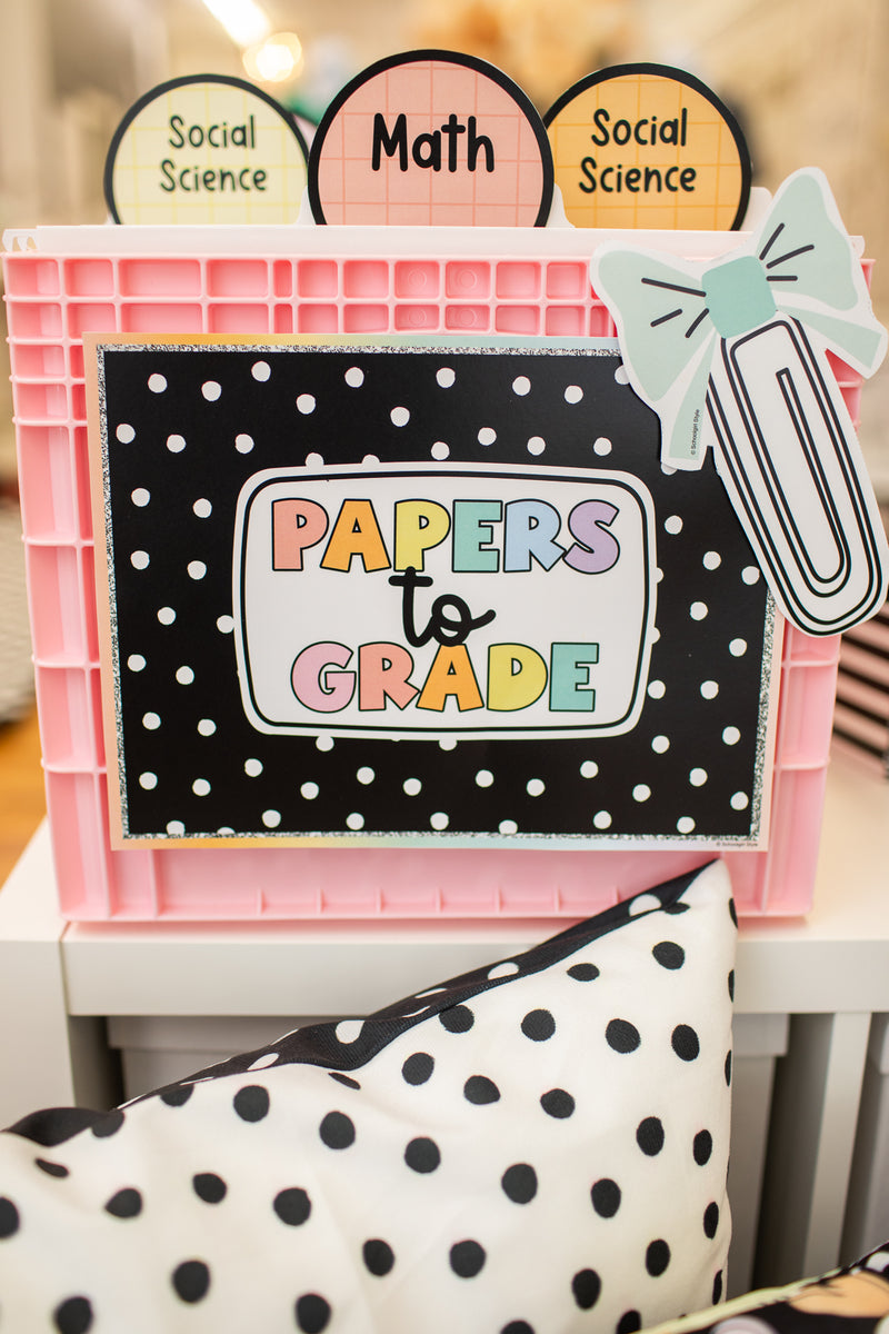 Saved By The Pastel Papers to Grade Folder & Pencil Labels UPRINT
