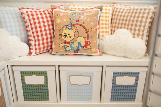Don't Be Afraid to Take a Leap Classroom Pillow Cover | Storybook Circus
