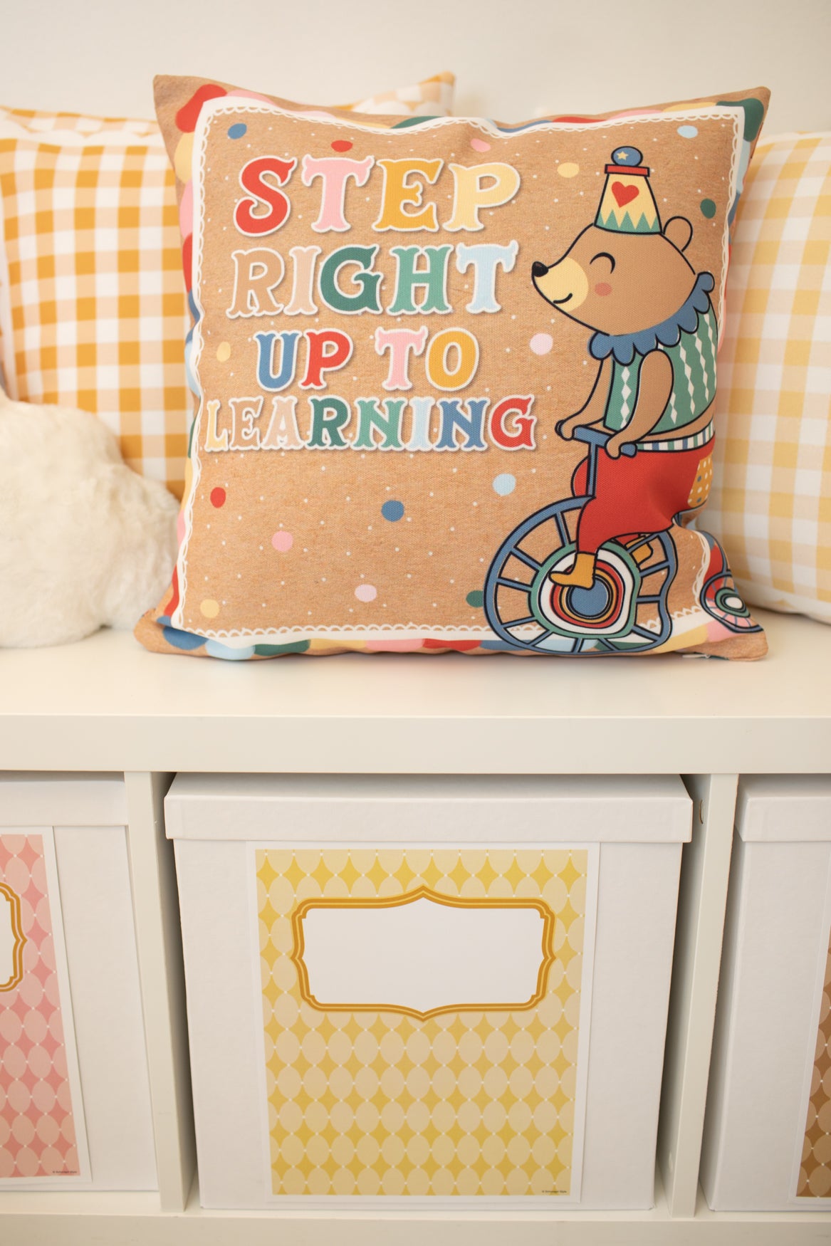 Step Right Up To Learning Classroom Pillow Cover | Storybook Circus