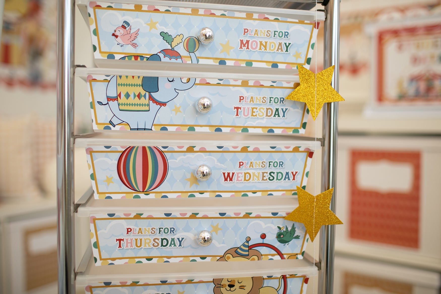 Printable Vintage Editable 10 Drawer Cart Labels | Storybook Circus
