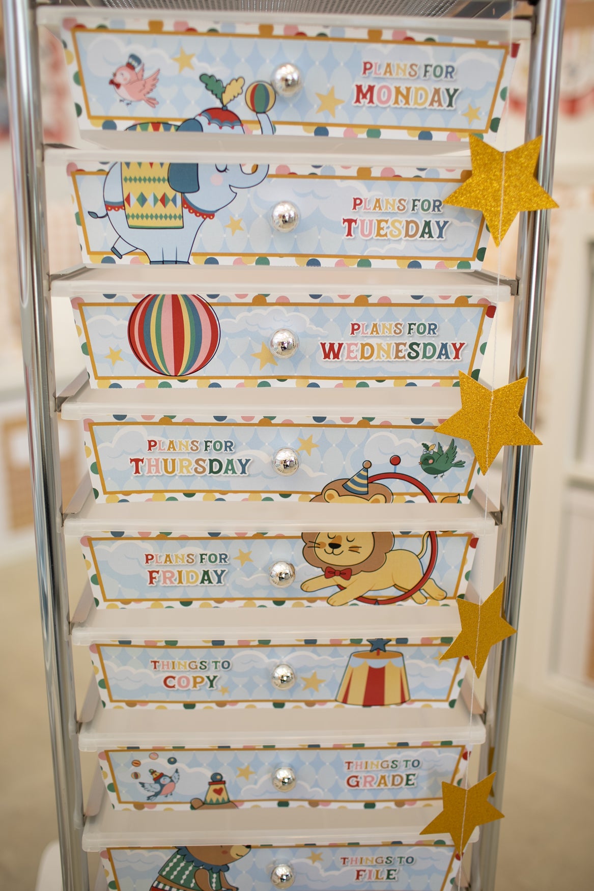 Printable Vintage Editable 10 Drawer Cart Labels | Storybook Circus