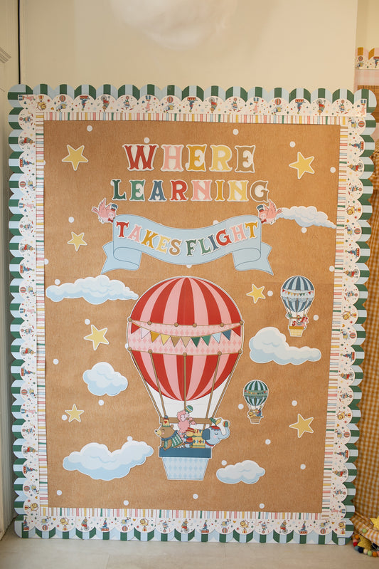 Learning Takes Flight Hot Air Balloon Door Decor Set | Storybook Circus