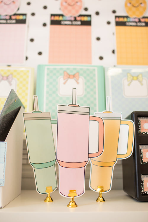 Saved By The Pastel Travel Cups Cutouts UPRINT