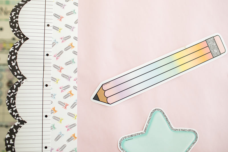 Travel Cup, Eraser, Pencil Shaving and Pencil | Classroom Cut Outs | Saved By The Pastel | Schoolgirl Style