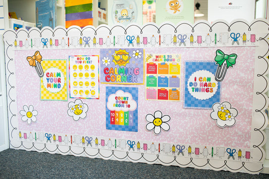 Printable Retro Calming Corner Bulletin Board Set | 90s Teacher
