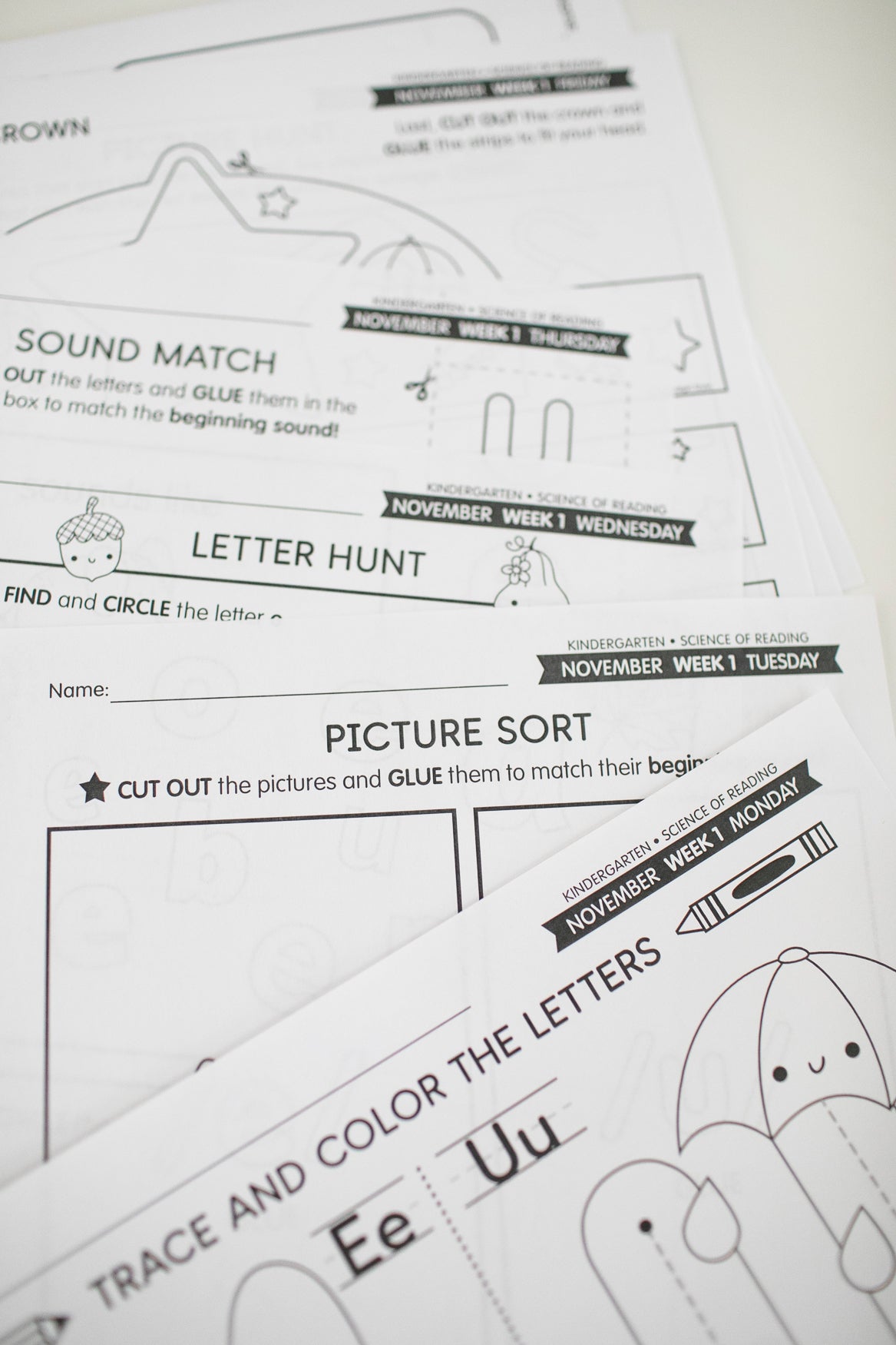 Kindergarten November Thematic Unit Bundle