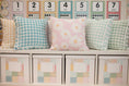 Load image into Gallery viewer, Meadow Mist Gingham Classroom Pillow Cover | Miss Honey's Cottage Classroom
