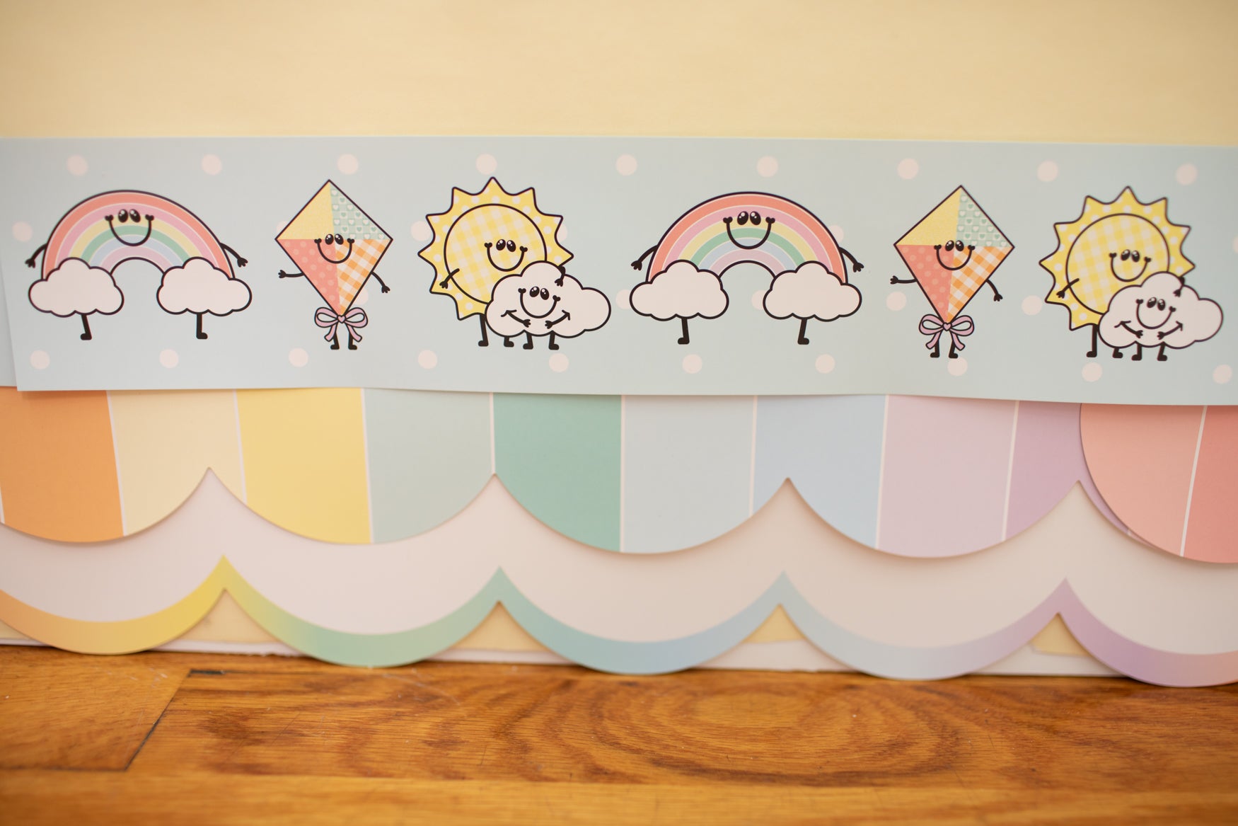 Rainbow Playdate Bulletin Board Border | A Year In Pastel