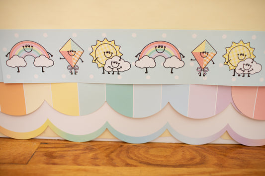 Rainbow Playdate Bulletin Board Border | A Year In Pastel