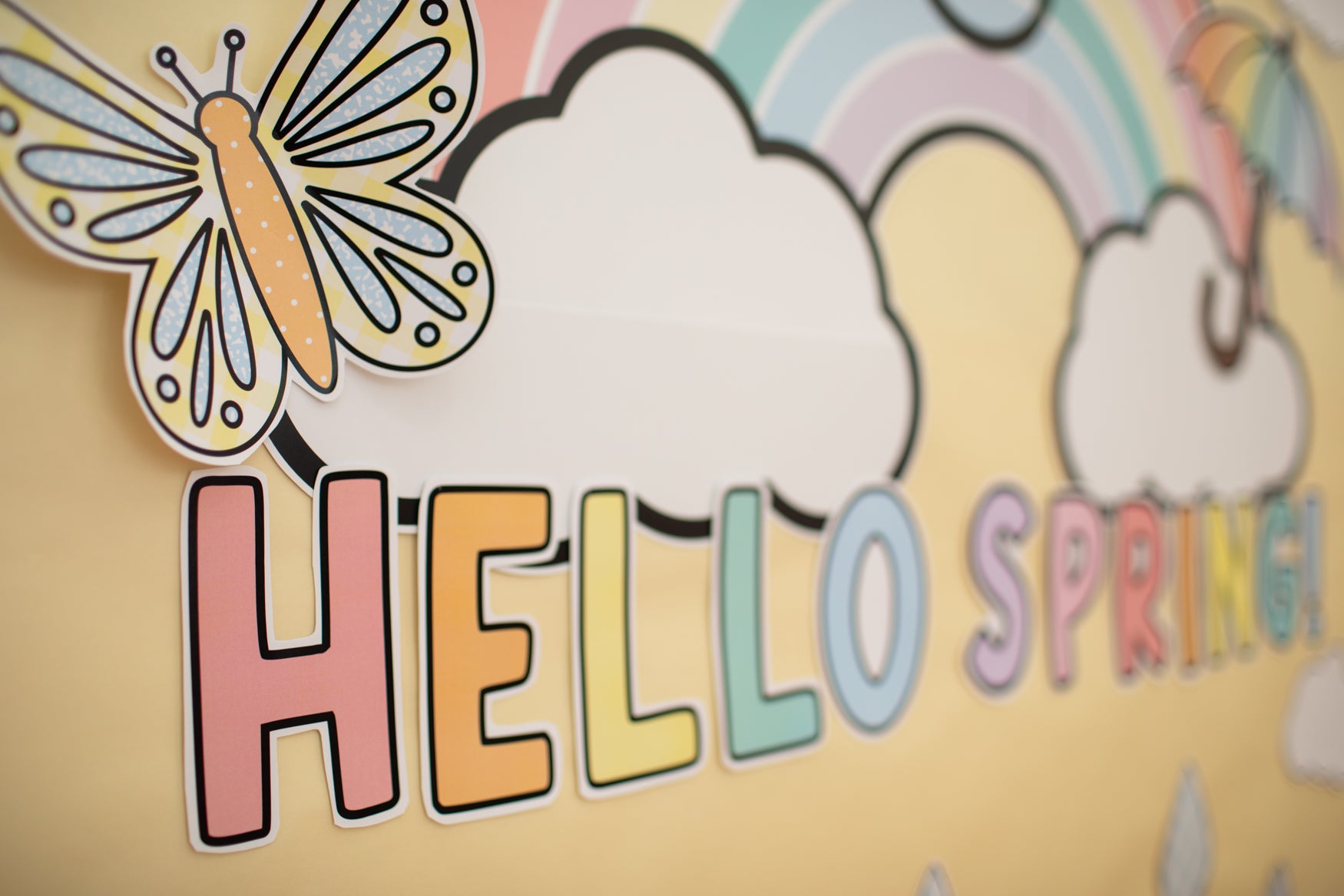 Hello Spring Bulletin Board Set | A Year In Pastel