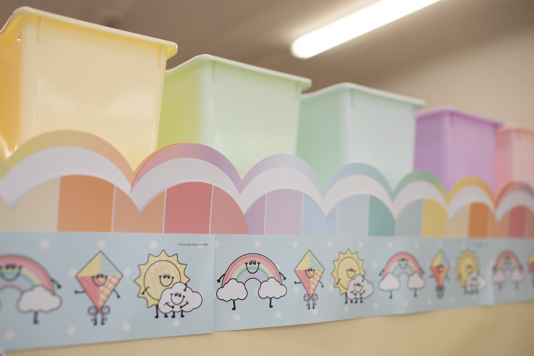 Rainbow Playdate Bulletin Board Border | A Year In Pastel