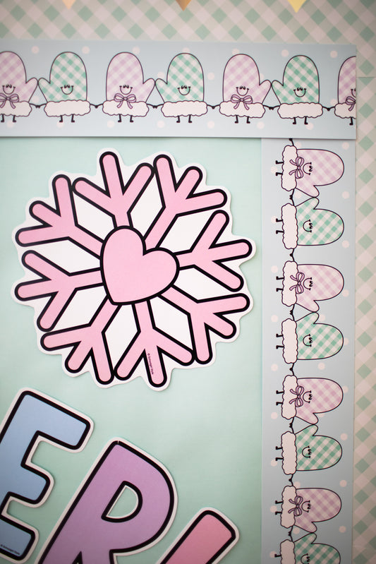 Winter Snuggles Bulletin Board Border | A Year In Pastel