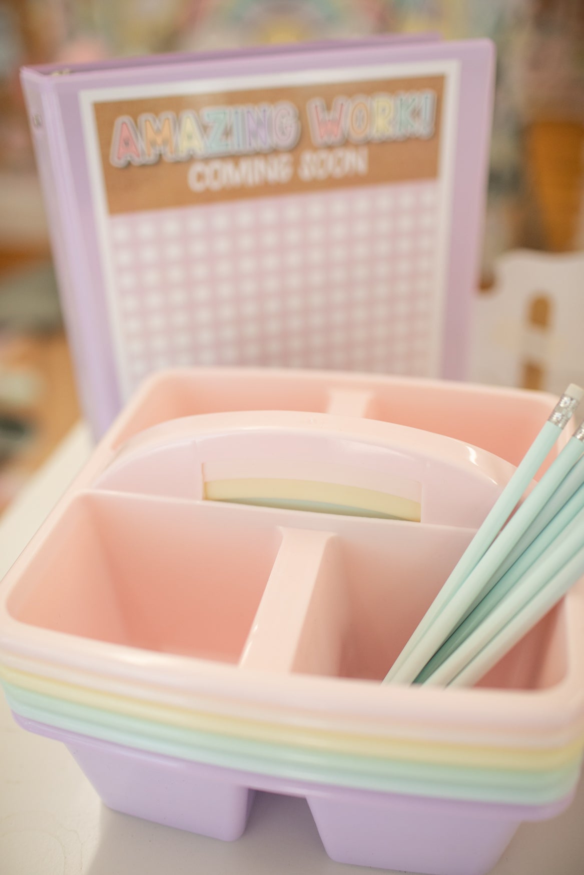 Pastel Classroom Caddies Set of 6 | Plastic Organizer for Teacher Storage