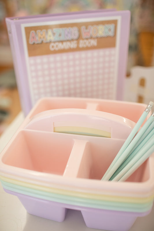 Pastel Classroom Caddies Set of 6 | Plastic Organizer for Teacher Storage