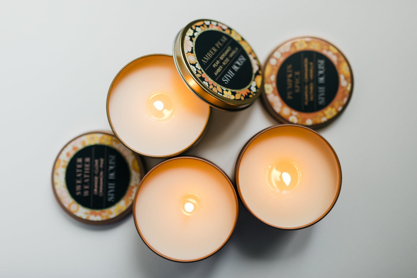 Pumpkin Spice Candle | 6oz Rose Gold Candle Tin  | StyleHouse Design Studio