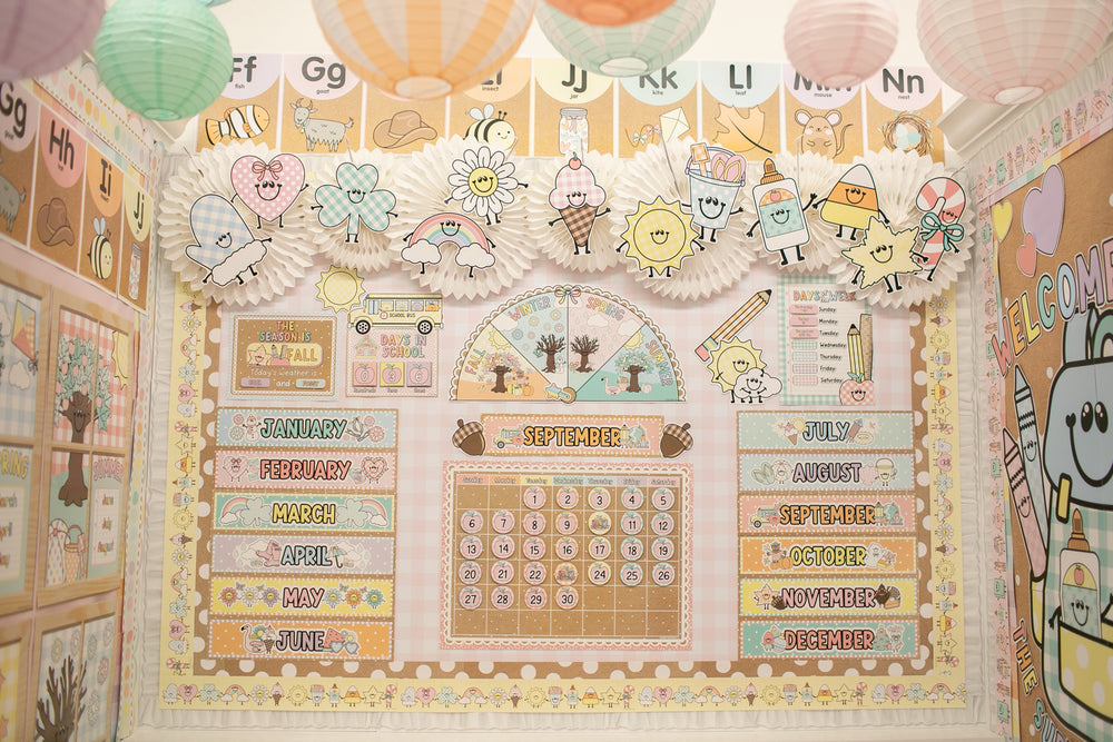 Calendar Bulletin Board Set | A Year In Pastel