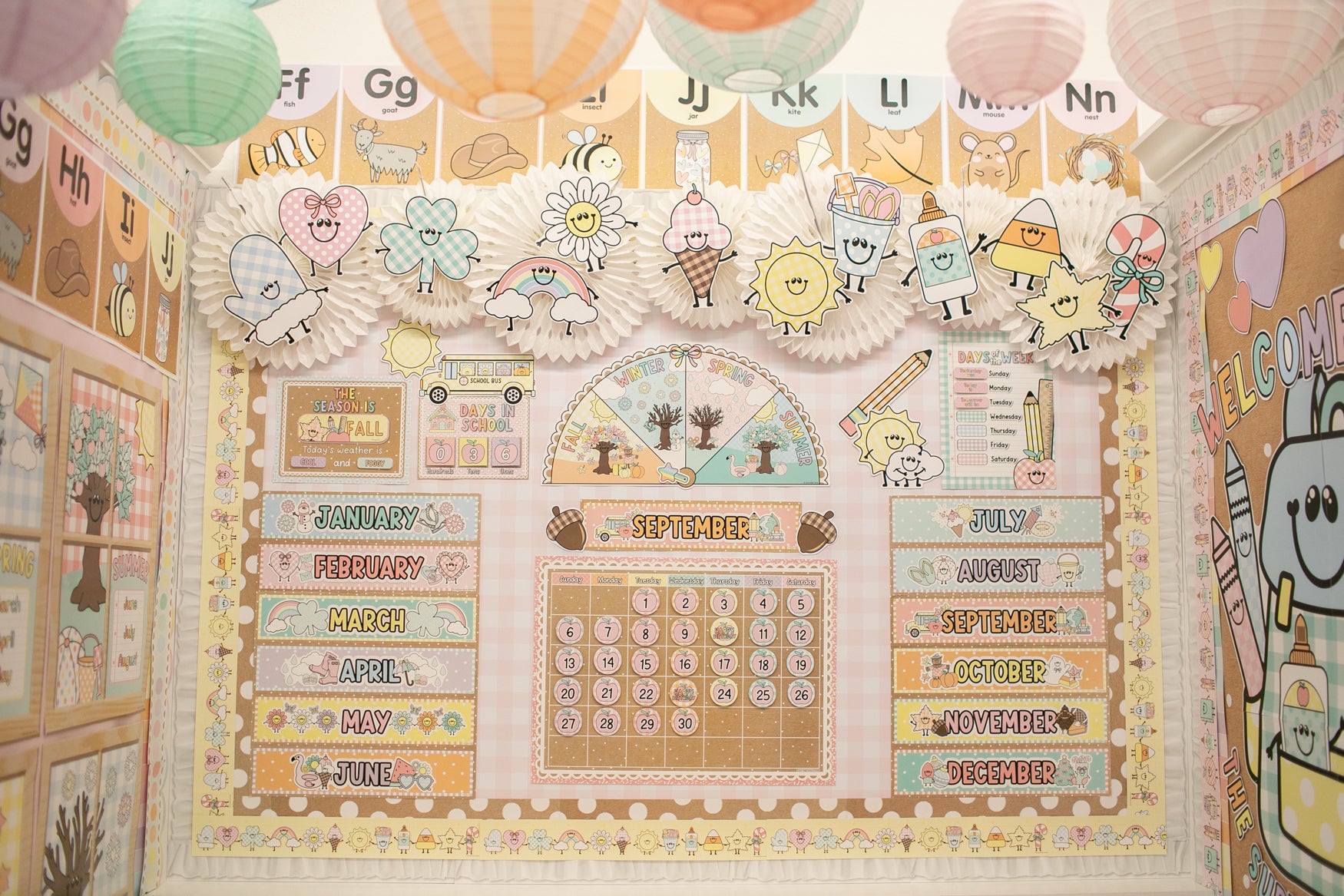Calendar Bulletin Board Set | A Year In Pastel