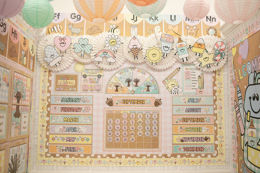 Calendar Bulletin Board Set | A Year In Pastel