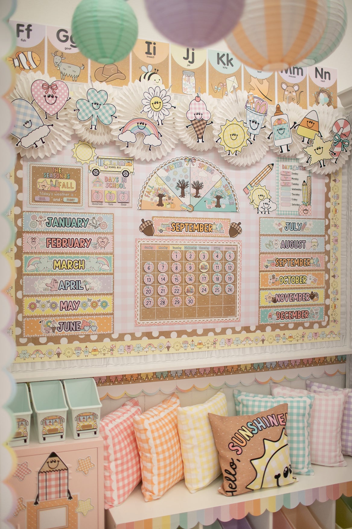Pink Gingham Bulletin Board Paper 25ft. | Schoolgirl Style x Fadeless®