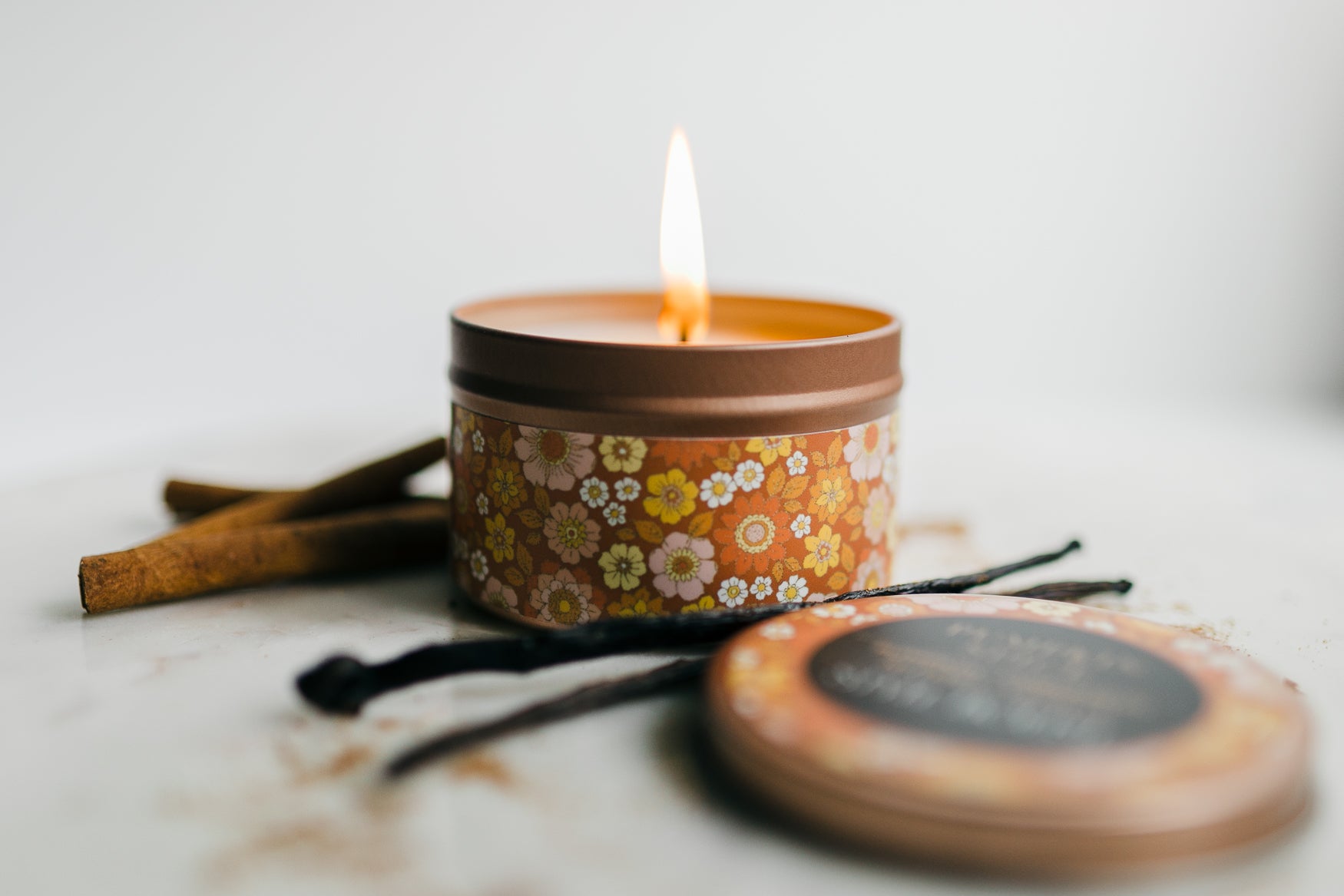 Pumpkin Spice Candle | 6oz Rose Gold Candle Tin  | StyleHouse Design Studio