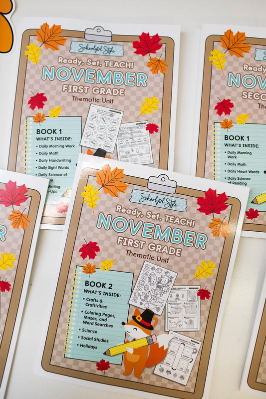 Ultimate First Grade November Thematic Unit Bundle