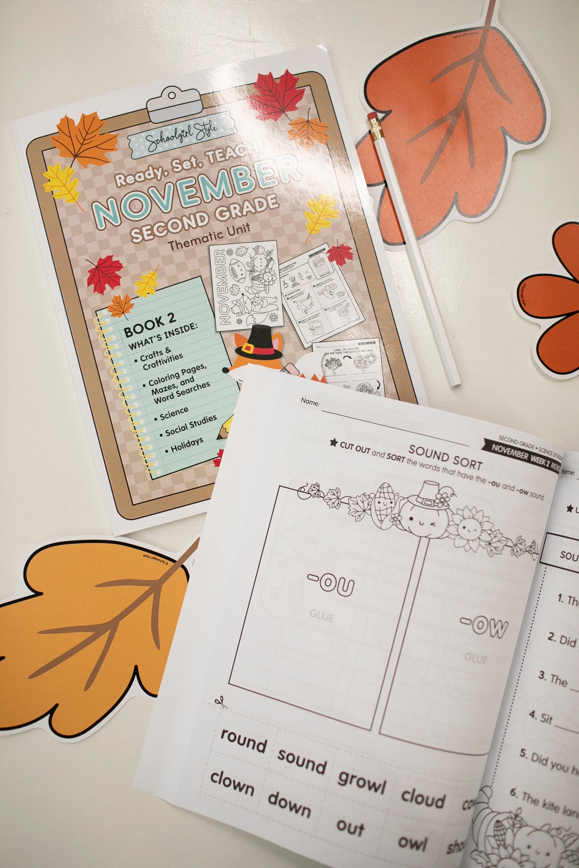 Second Grade November Thematic Unit Bundle