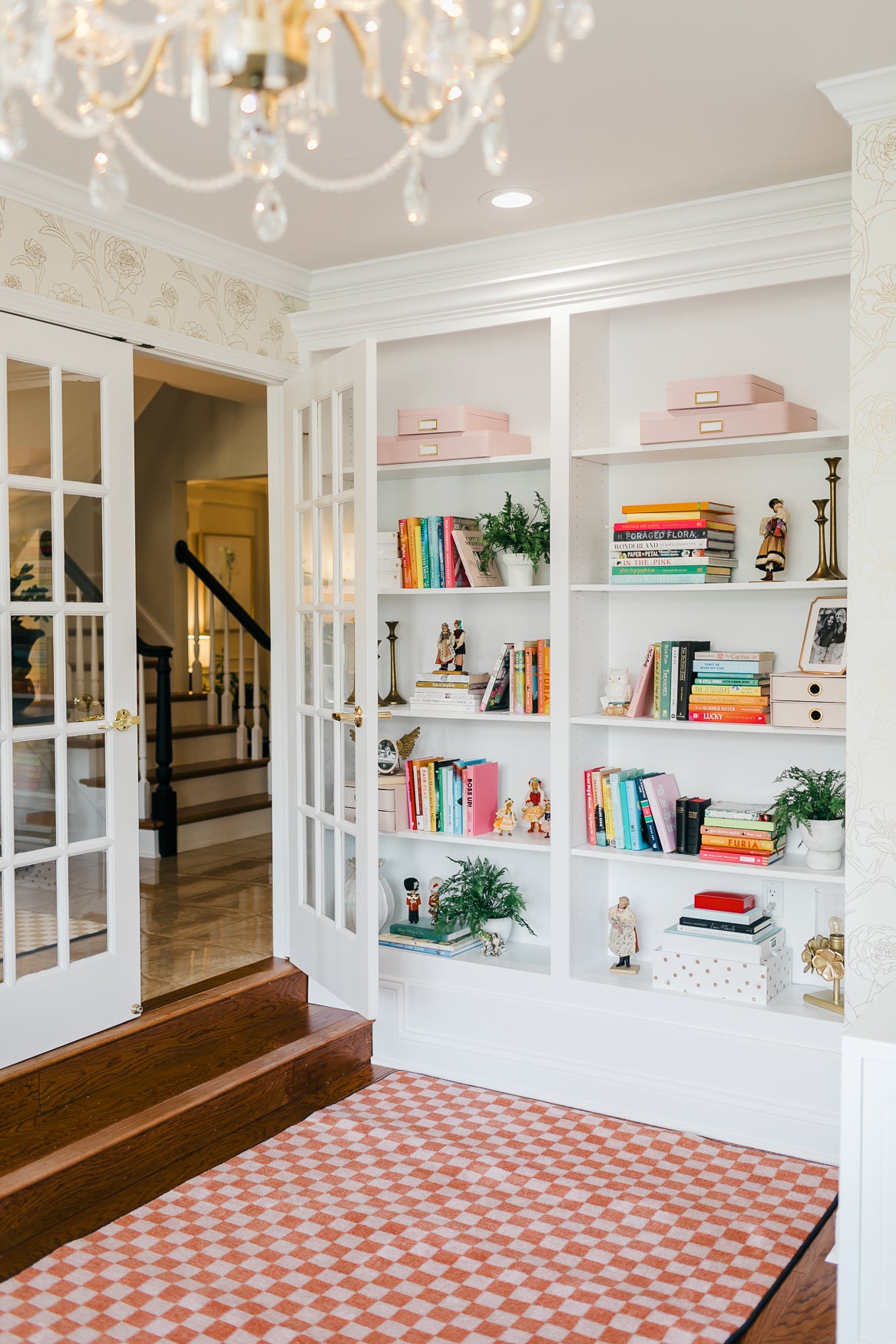 Coral Checkerboard Rug | Neutral Classroom Rug | Blushing Hopscotch ...