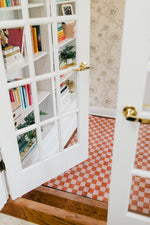 Coral Checkerboard Area Rug | Home Decor | Style House Design Studio