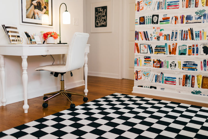 Black and White Checkerboard Area Rug | Home Decor | Style House Design Studio