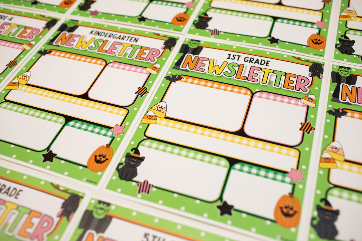 Printable Halloween Newsletters and Calendars | 90s Teacher
