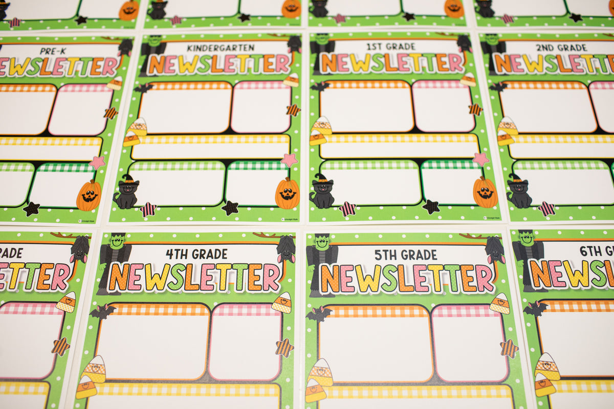 Printable Halloween Newsletters and Calendars | 90s Teacher