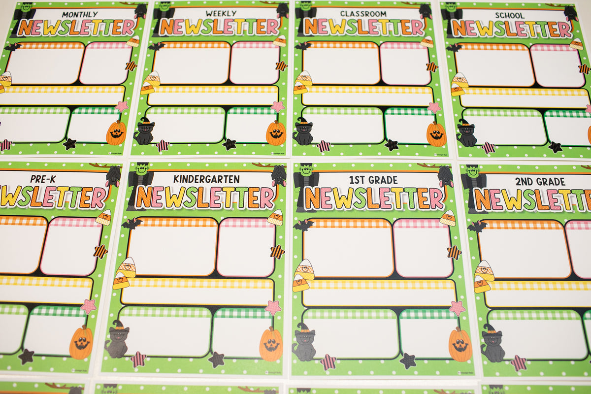 Printable Halloween Newsletters and Calendars | 90s Teacher