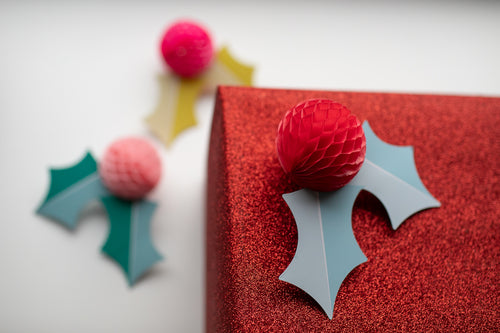 Christmas Holly Gift Topper Accents