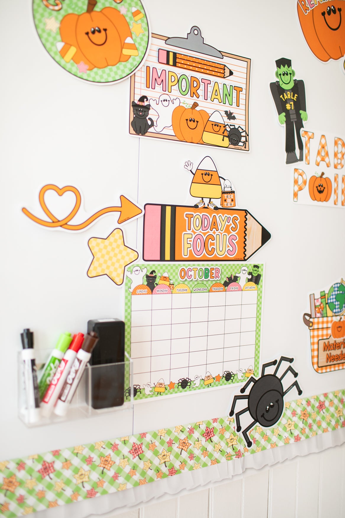 Printable Halloween October Whiteboard Kit | 90s Teacher