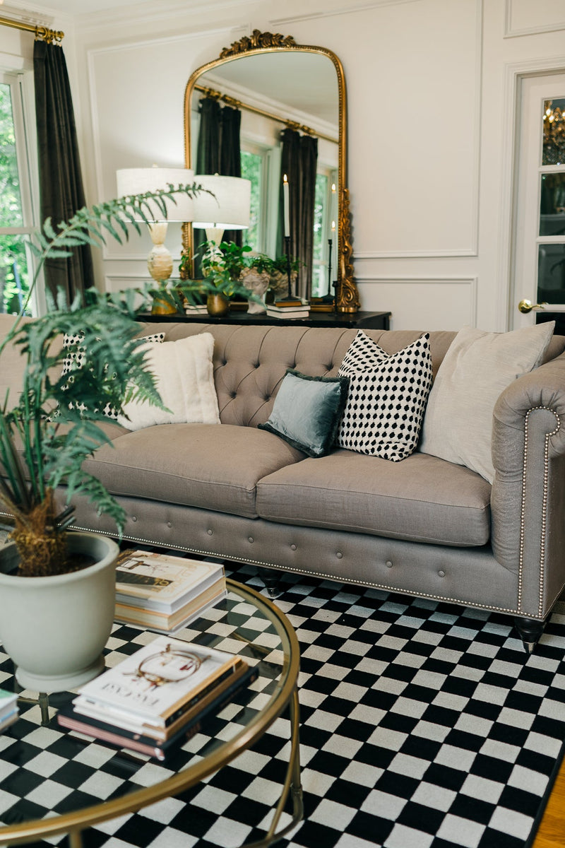 Black and White Checkerboard Area Rug | Home Decor | Style House Design Studio