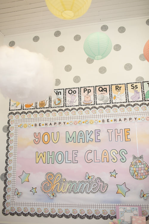 Silver Glitter Polka Dots | Classroom Cut Outs | Saved By The Pastel | Schoolgirl Style