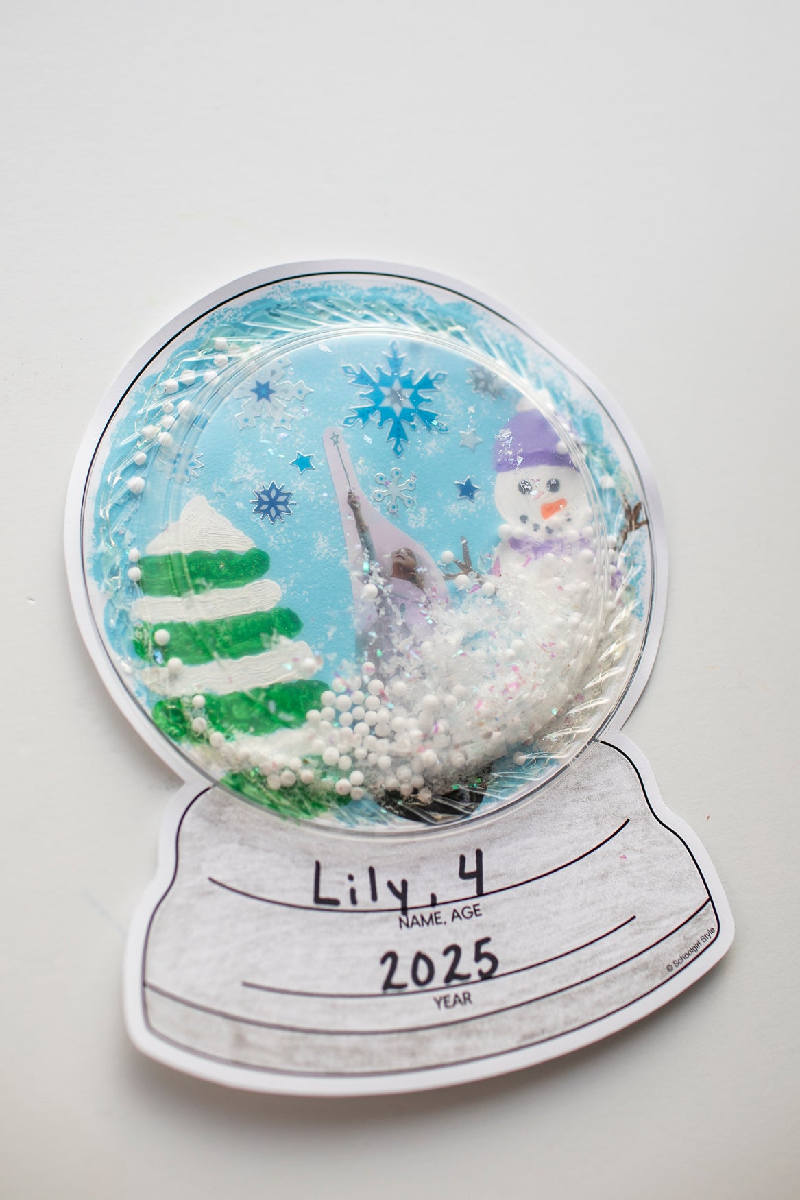 Printable December "Me in Snow" Snow Globe Keepsake Craftivity