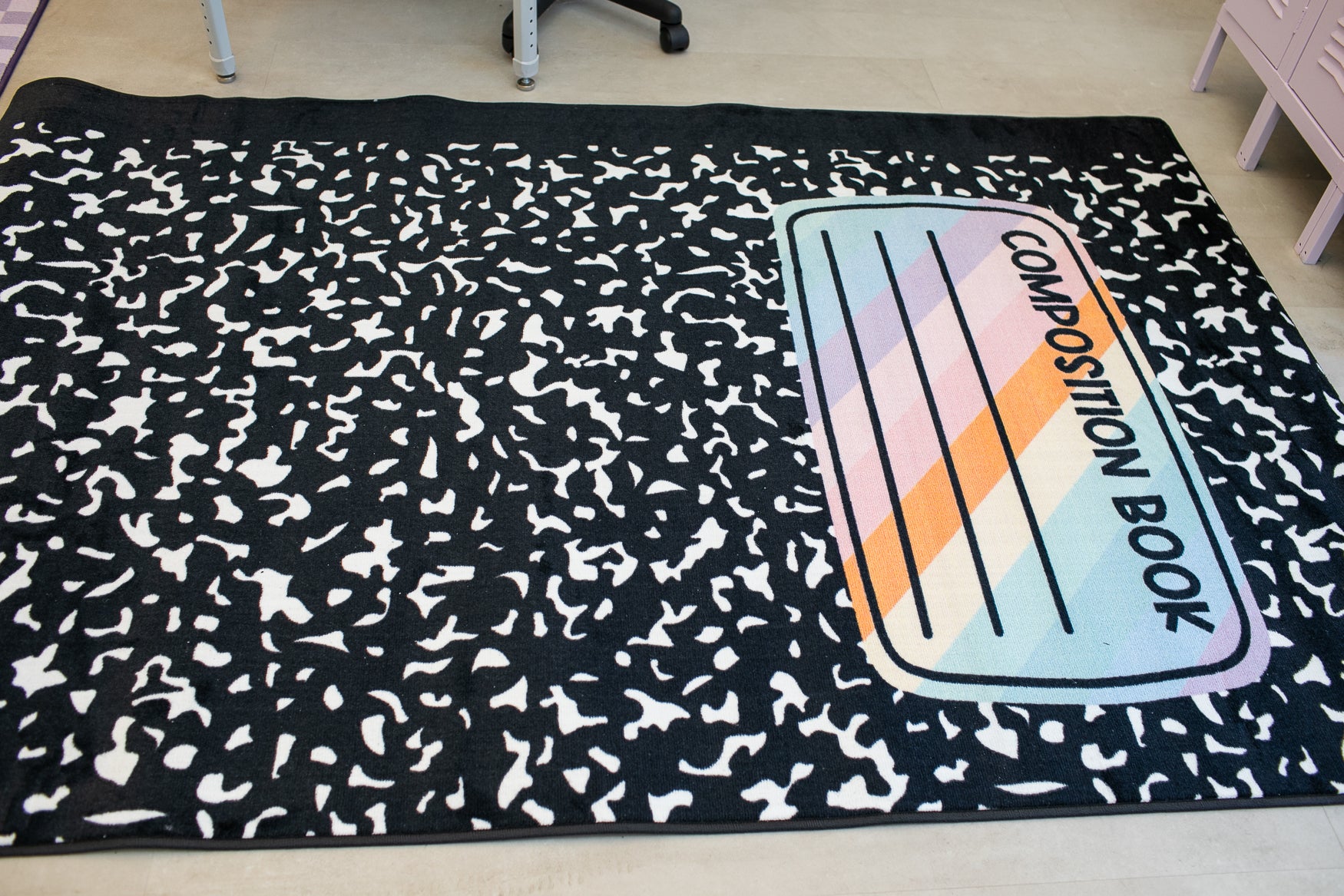 Composition Notebook Rug | Black and White Classroom Rug | Taking Note ...