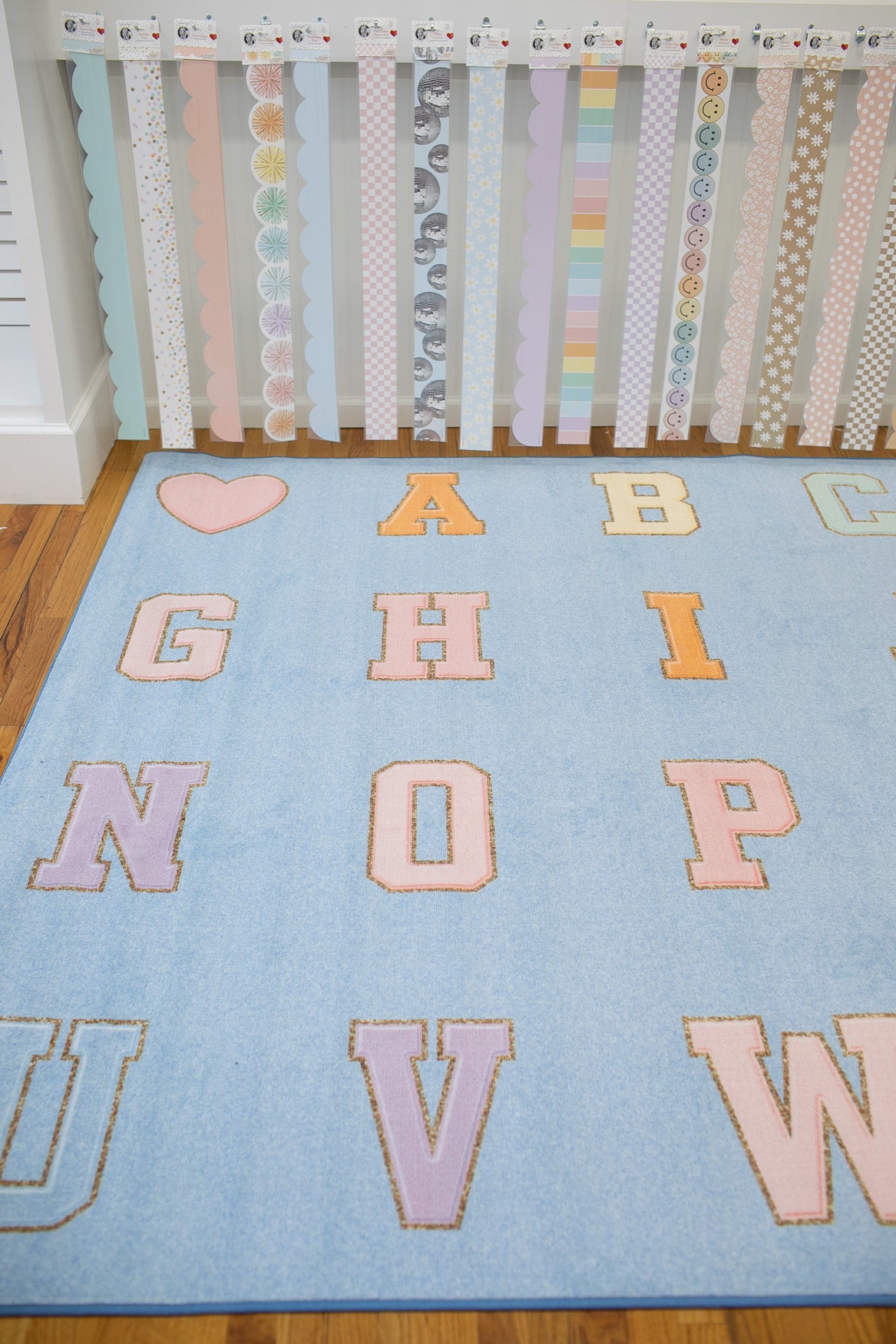 Sky Blue ABC's Sit Spots Classroom Rug by Schoolgirl Style