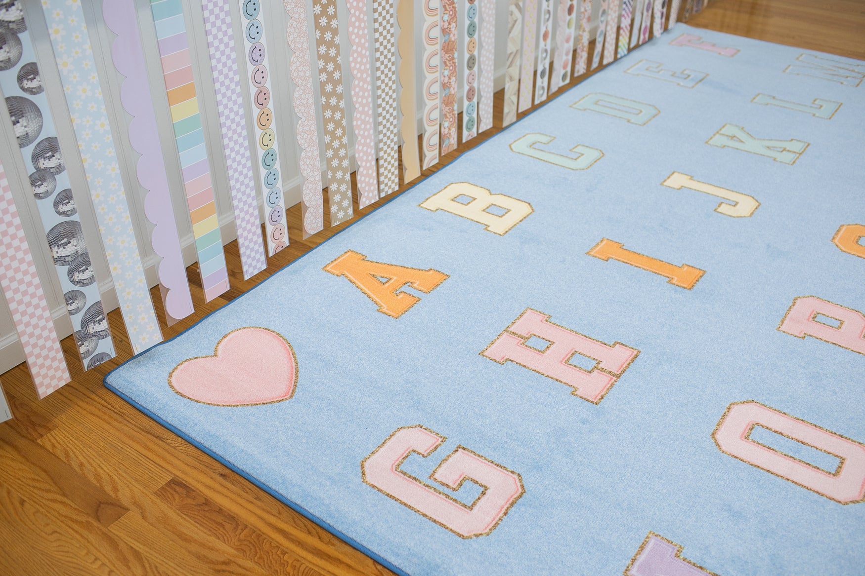 Sky Blue ABC's Sit Spots Classroom Rug by Schoolgirl Style