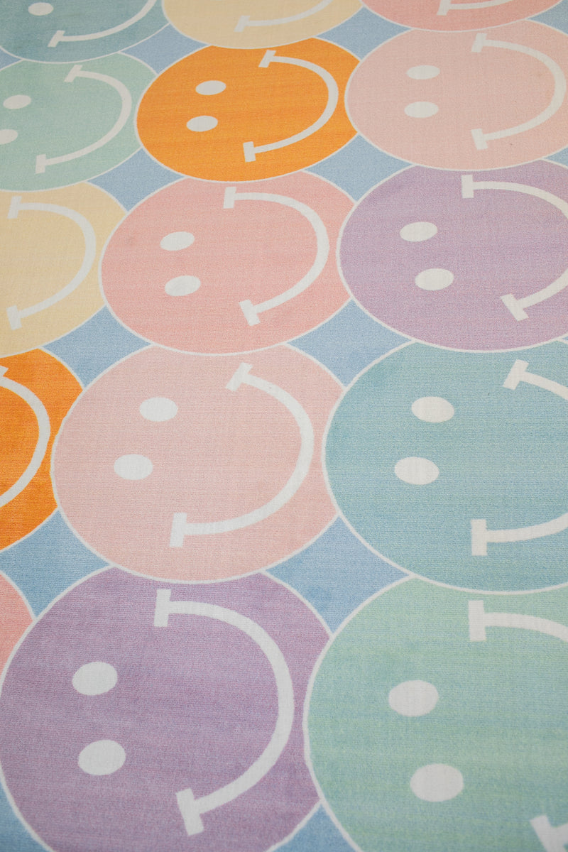 Pastel Rainbow Smileys Rug | Pastel Classroom Rug | Phone a Friend | S ...
